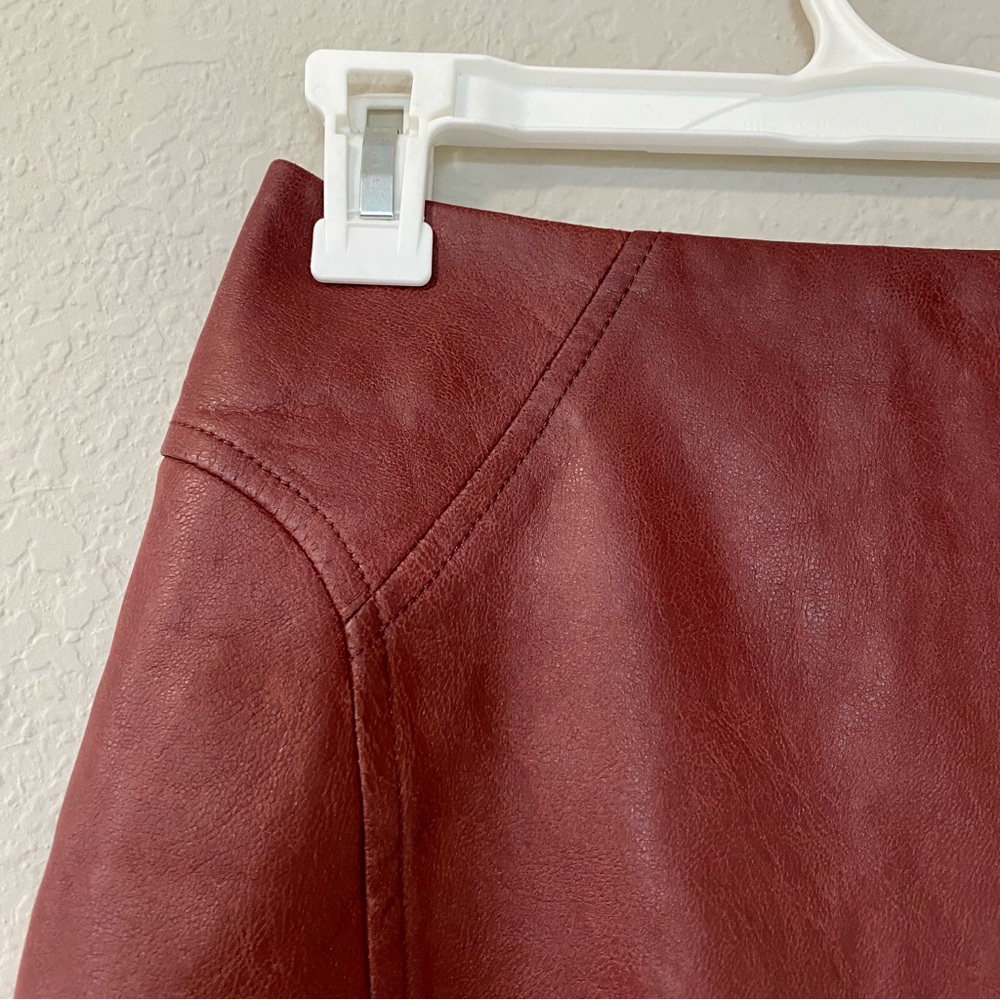 BCBGMAXAZRIA Hot Chocolate Leather Mini Skirt NWT - Picture 12 of 13